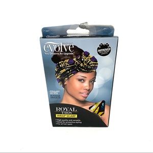 Evolve Firstline Royal Ties Wrap Hair Scarf Versatile Blue Yellow Green Nwt Nib
